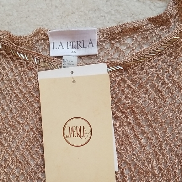 La Perla Beigh Sheath Dress V-Neck 3/4 Sleeve - Picture 2 of 3